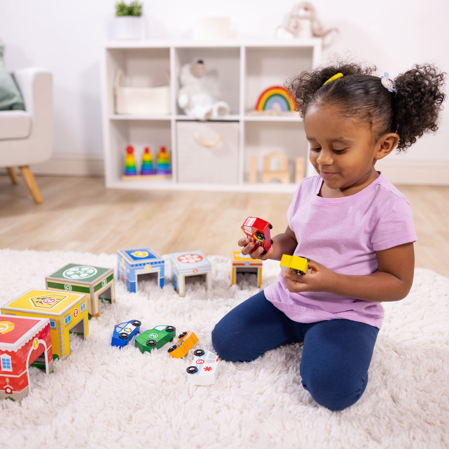 Melissa & Doug Wooden Nesting & Sorting Buildings and Vehicles