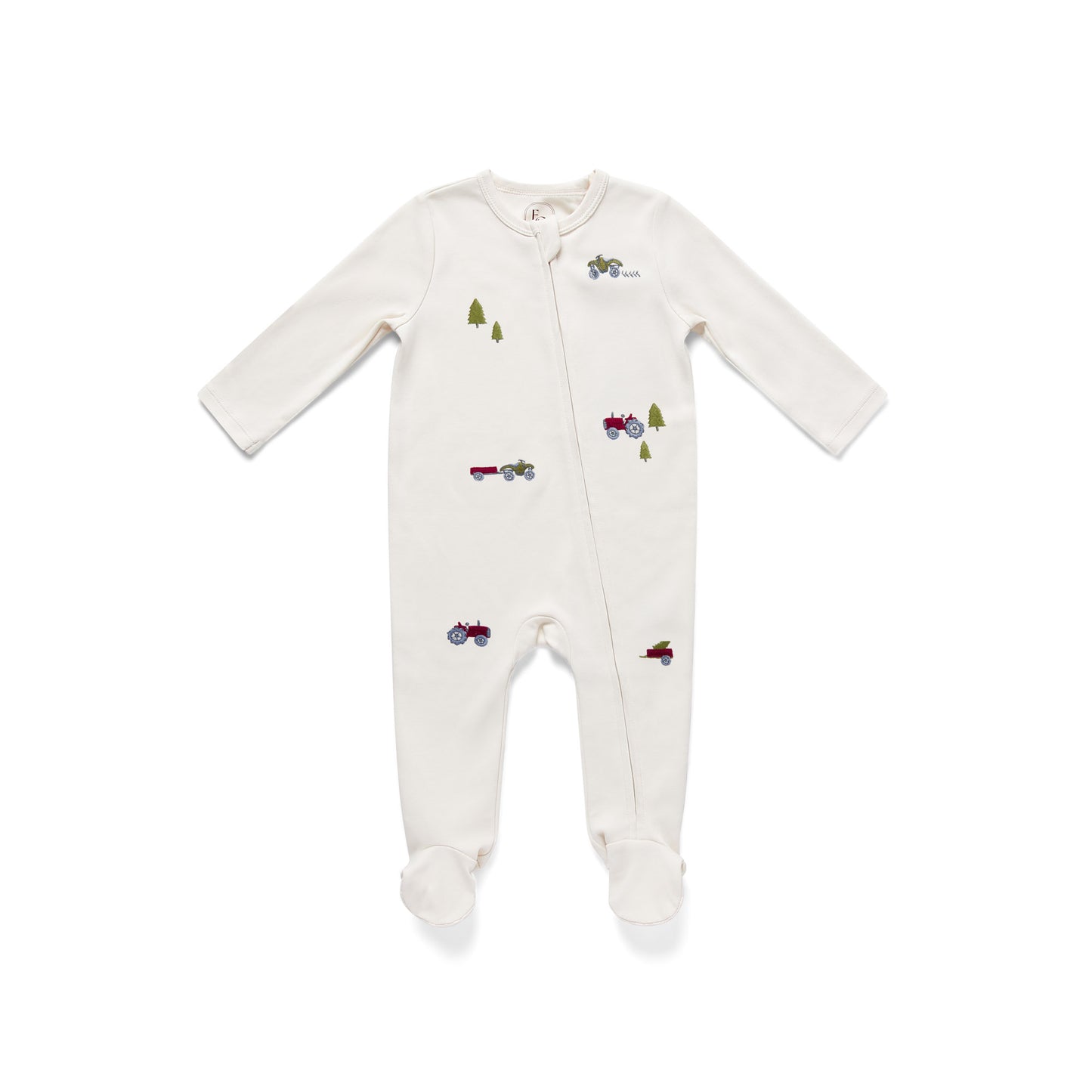 Tractor Embroidered Sleepsuit