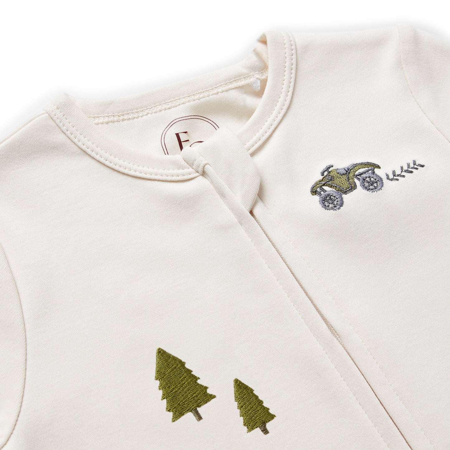 Tractor Embroidered Sleepsuit