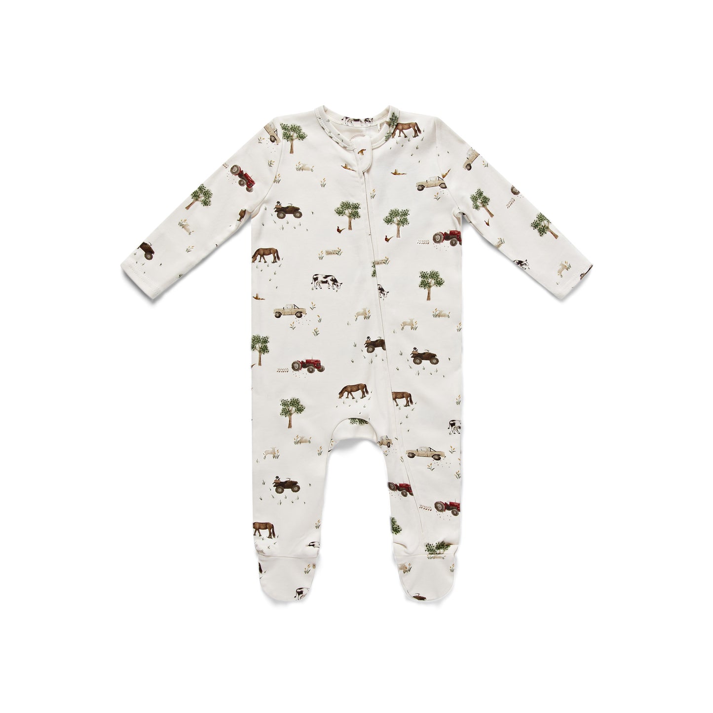 On The Farm Print Zip Sleepsuit Wholesale