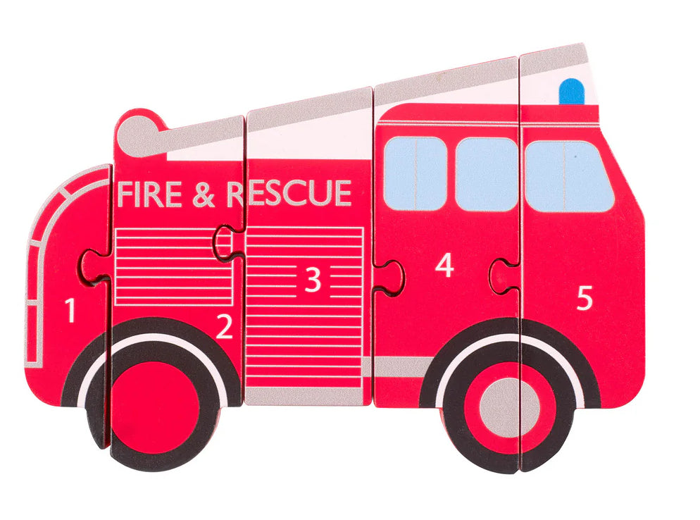 Orange Tree Toys Vintage Fire Engine Number Puzzle