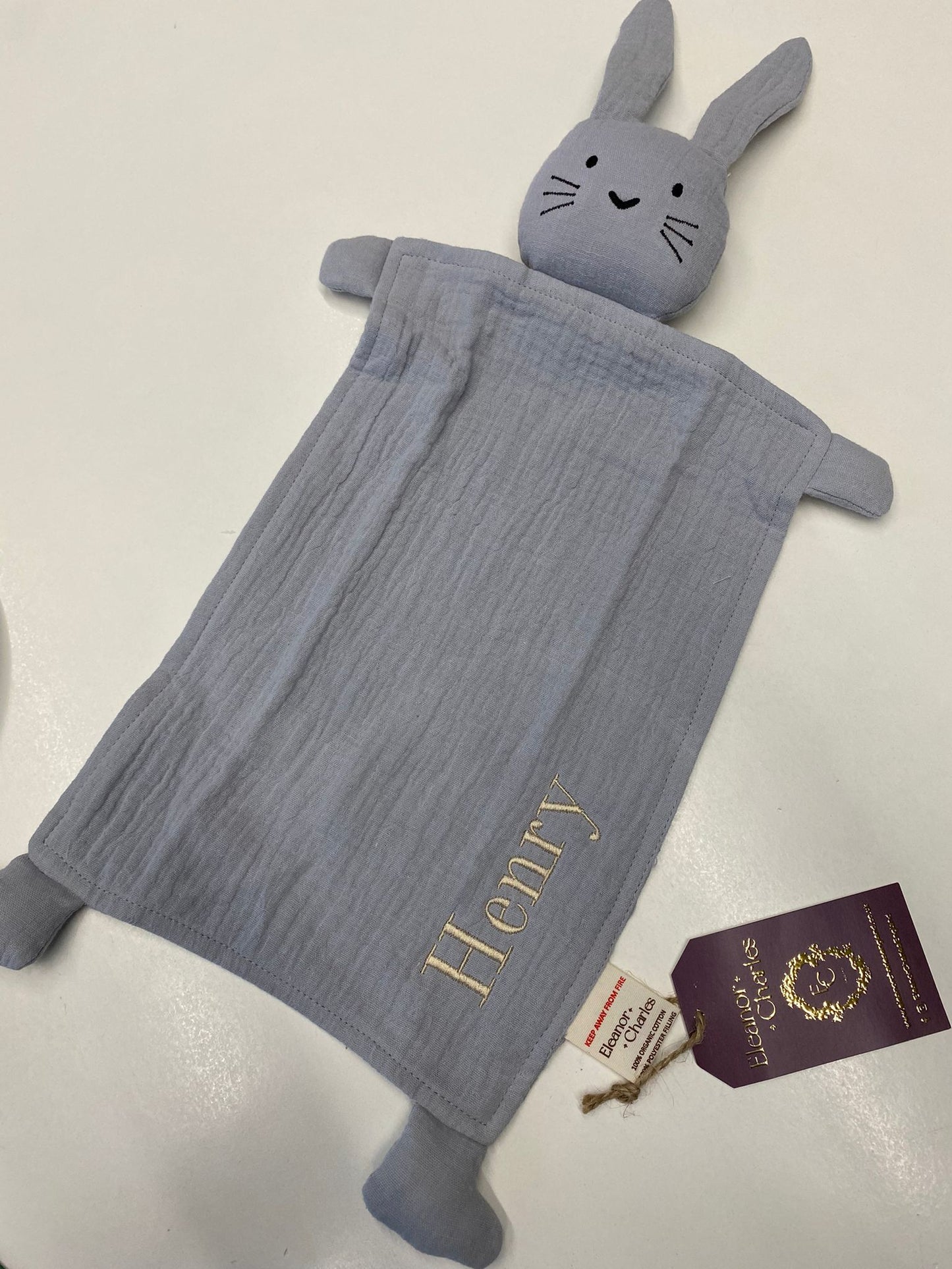 Personalised Organic Cotton Bunny Comforter