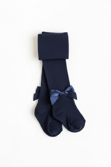 Navy Bow Tights