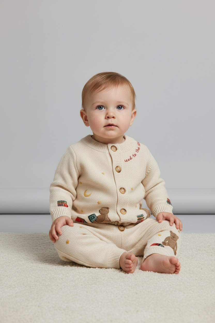 Teddy Bear Organic Cotton Cardigan