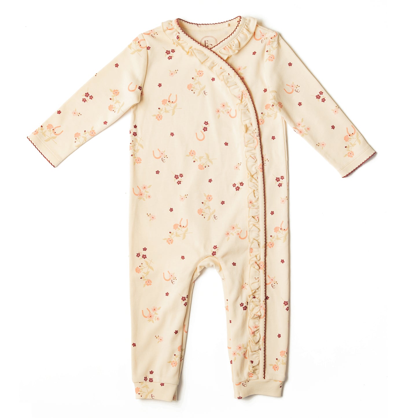 Organic Cotton Frill Romper Horseshoe Floral Wholesale