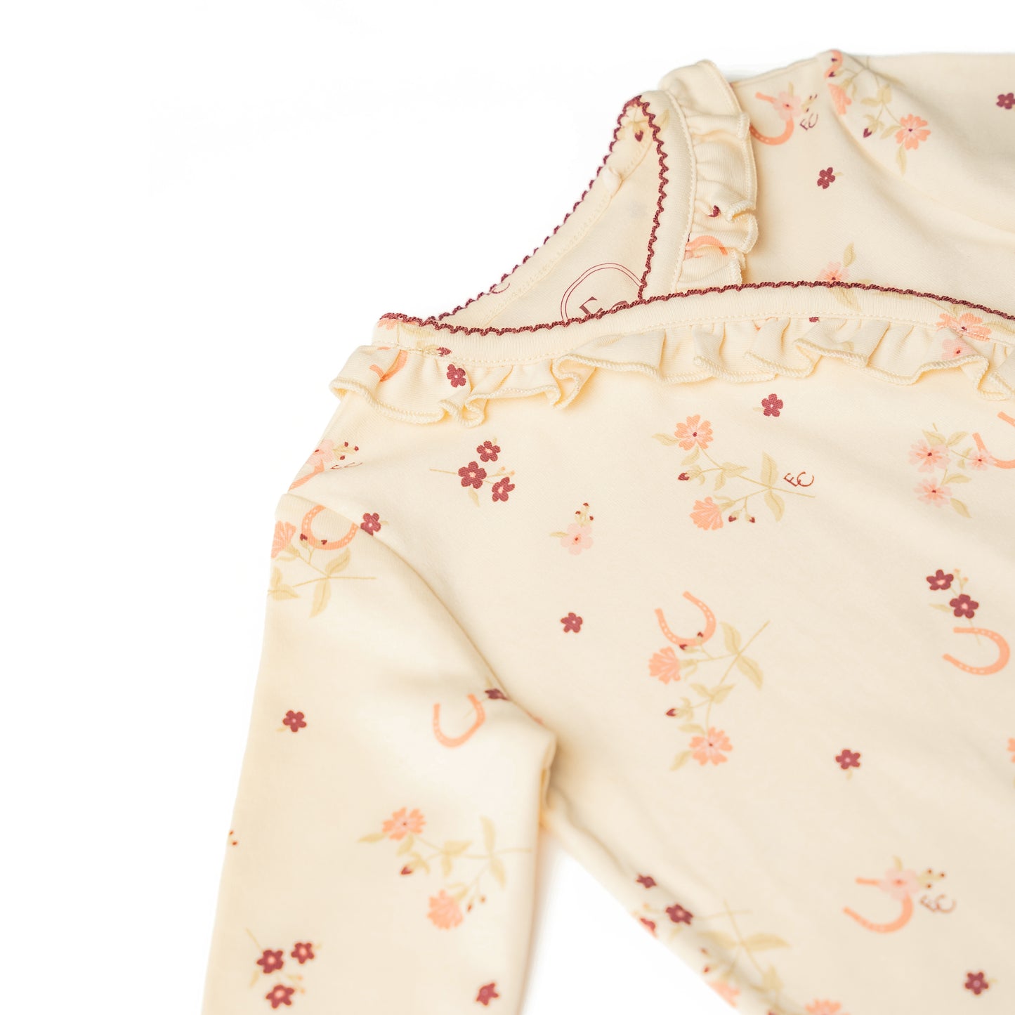 Organic Cotton Frill Romper Horseshoe Floral Wholesale