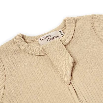 Personalised Organic Cotton Ribbed Sleepsuit