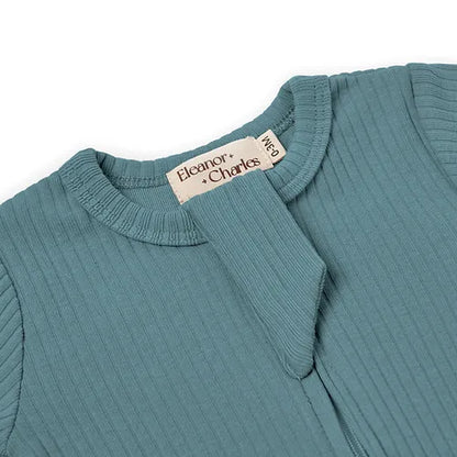 Personalised Organic Cotton Ribbed Sleepsuit
