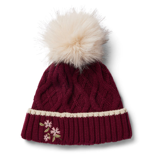 The Pony Collection Floral Knit Hat