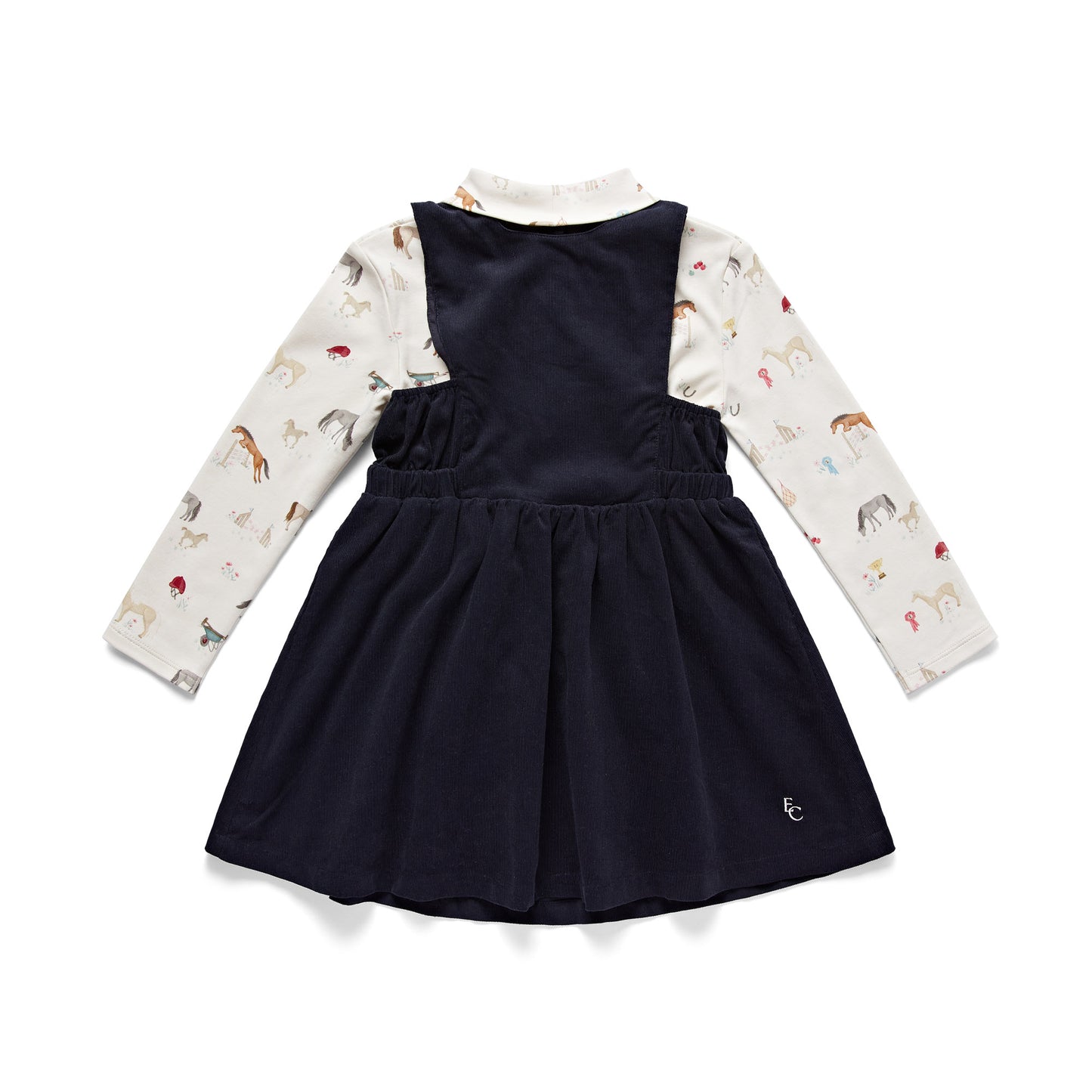 Navy Cord Pinafore Dress Wholesale