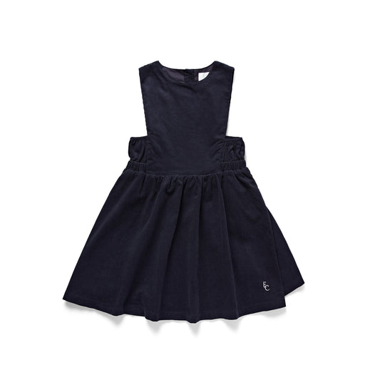 Navy Cord Pinafore Dress