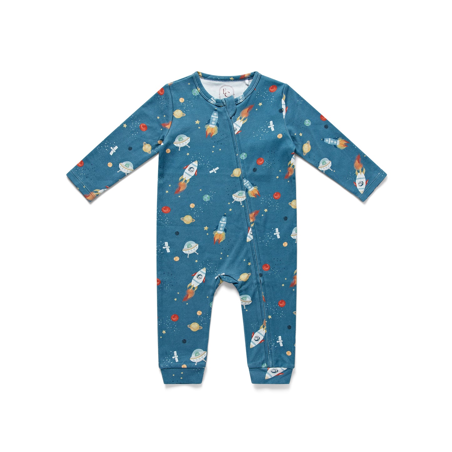 In The Stars Print Zip Romper