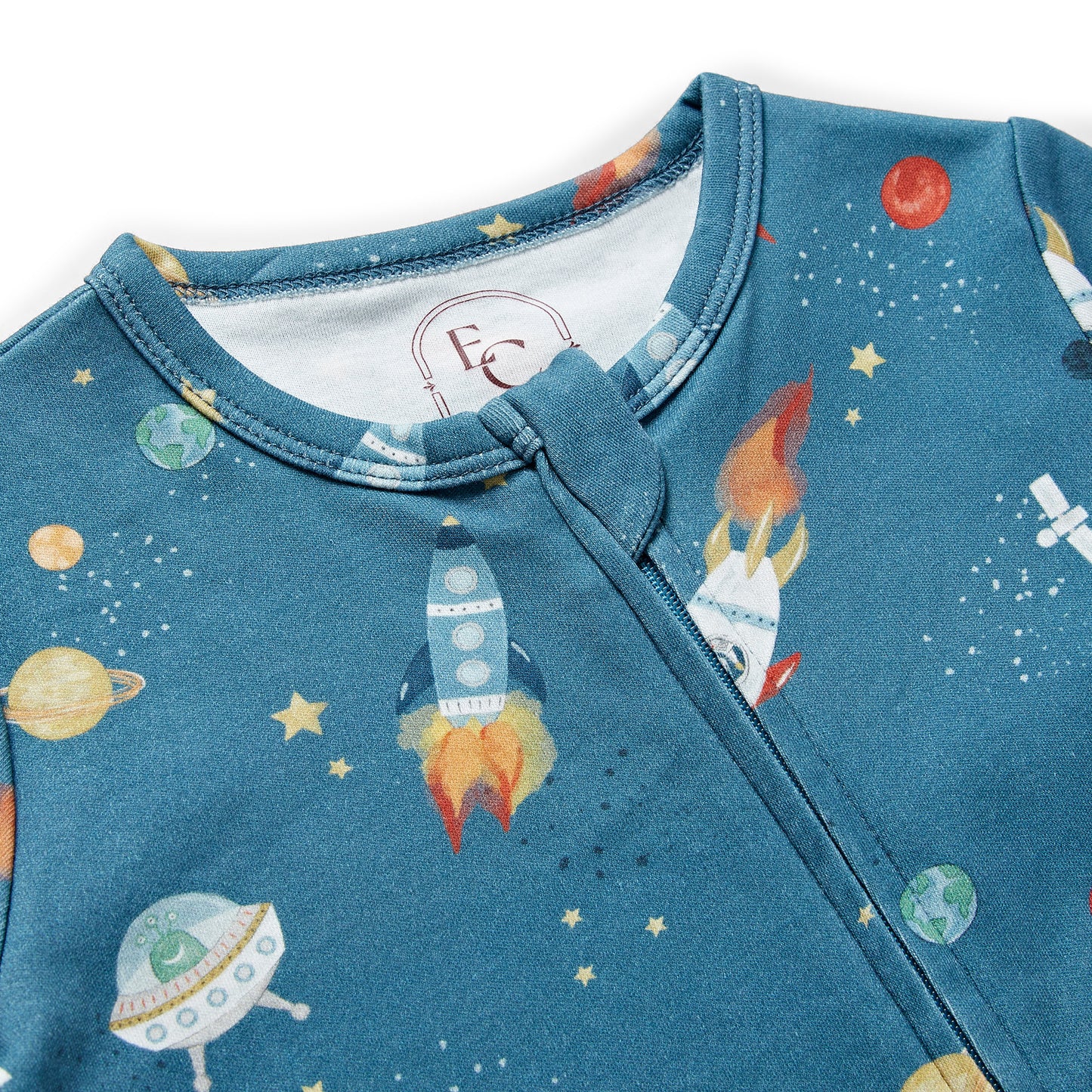 In The Stars Print Zip Romper