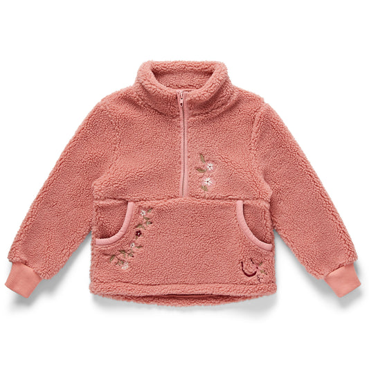 The Horseshoe Floral Sherpa Half-Zip Jumper