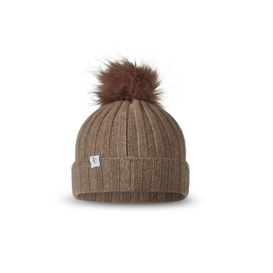 The Fawn 100% Cashmere Bobble Hat