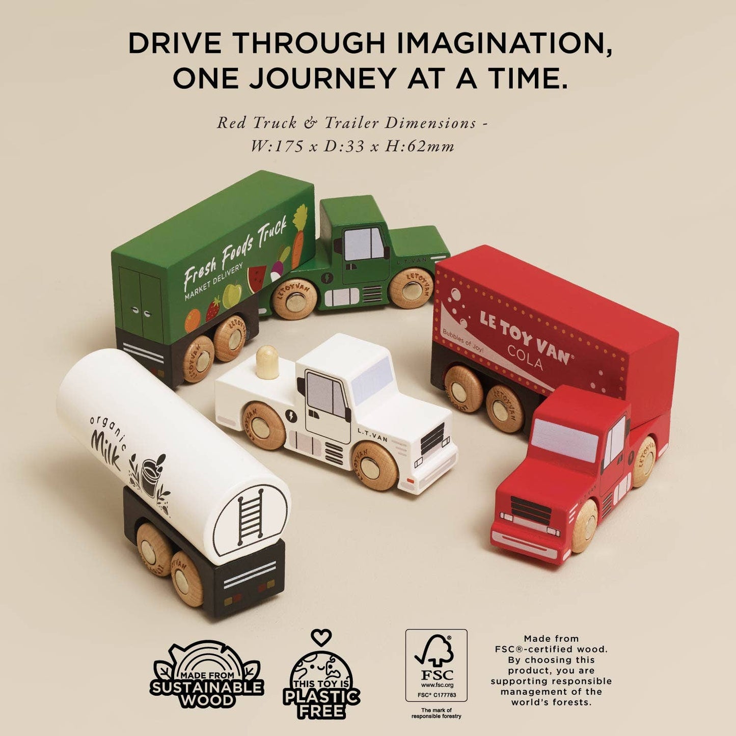 Wooden Trailer Truck Set