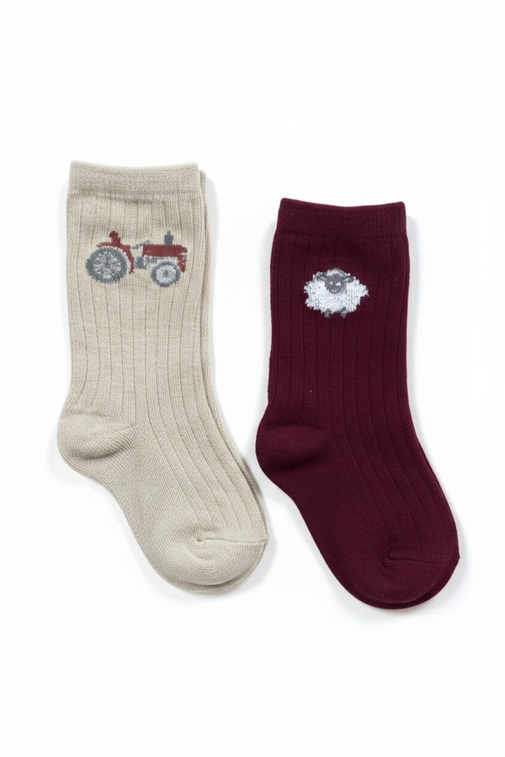 On The Farm Intarsia Socks - 2 pack Wholesale