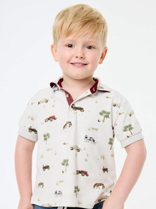 On The Farm Print Polo Shirt