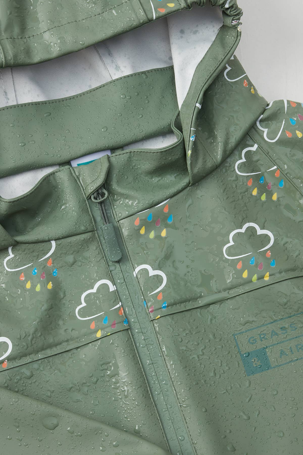 Khaki Colour Changing Kids Rain Jacket