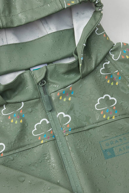 Khaki Colour Changing Kids Rain Jacket