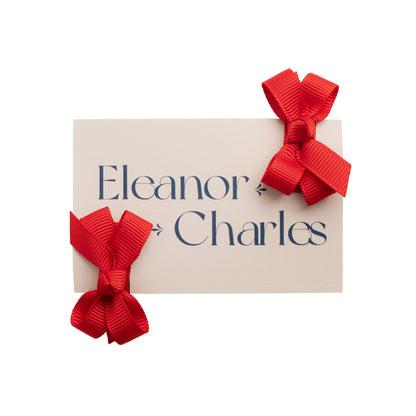 Set of Two Ribbon Bow Hair Clips