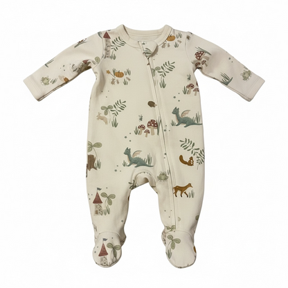 Enchanted Forest Print Zip Sleepsuit