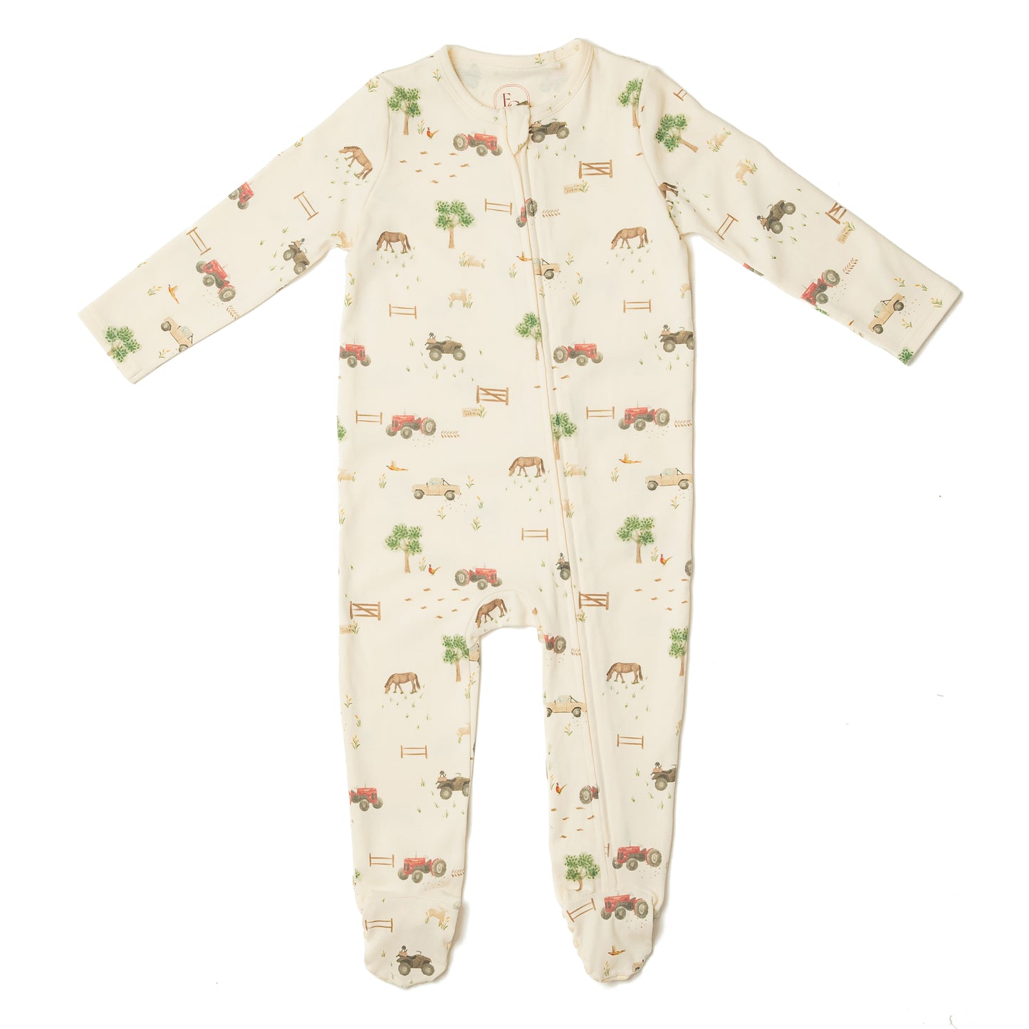 Organic Cotton Zip Sleepsuit Farm Print Wholesale