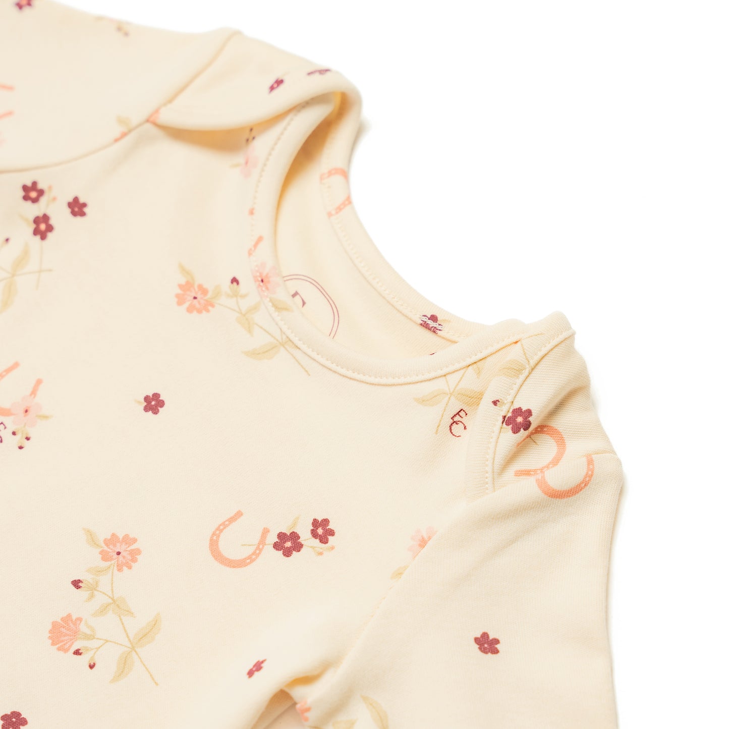 Organic Cotton Bodysuit Horseshoe Floral Wholesale
