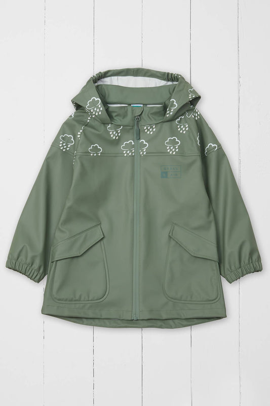 Khaki Colour Changing Kids Rain Jacket