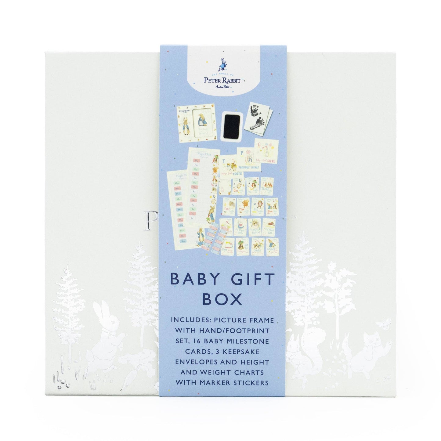 Peter Rabbit Baby Gift Box - Keepsake Frame, Milestone Cards & Handprint Kit